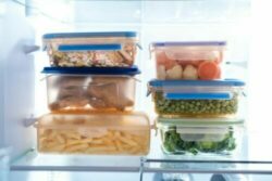 fridge leftovers in plastic containers